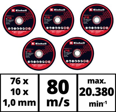 Disques de tronçonnage 76 mm par 5 - EINHELL