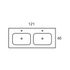 Plan double vasque de salle de bains New Onix L120 x H19 x P46 cm céramique blanc