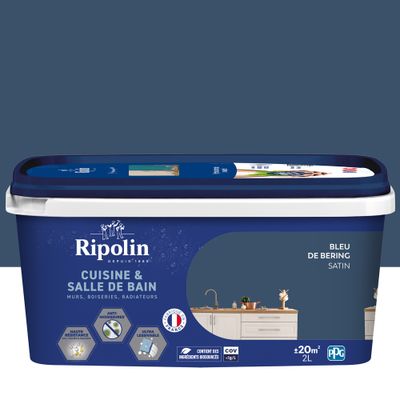 Peinture Cuisine & Bain Bleu De Bering 2 L - RIPOLIN
