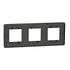 Plaque de finition 3 postes taupe/ anthracite - Unica studio SCHNEIDER ELECTRIC