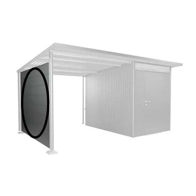 Paroi latérale pour Auvent pour abri de jardin AvantGarde A4,A8 acier galvanisé gris quartz métallique - BIOHORT