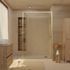 Paroi de douche à l'italienne 140x200 cm profilé or verre transparent 6 mm Golden Edge - AURLANE