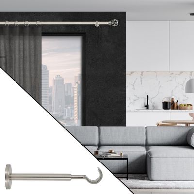 Support ouvert extensible en métal diam 28 mm Finition Chromé mat - MOBOIS