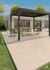 Pergola bioclimatique en aluminium gris anthracite + 2 poteaux solaire design lignes 11,90 m², Livraison à domicile incluse - HABRITA