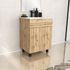 Meuble de salle de bains Timber 2 portes L60 x H83 x P46 cm MDF chêne naturel + vasque céramique blanche - AURLANE