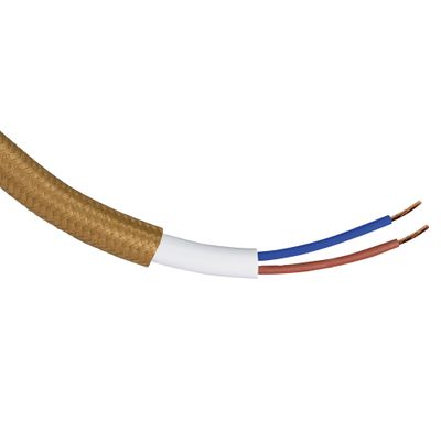 Câble électrique tissu marron 3m - TIBELEC