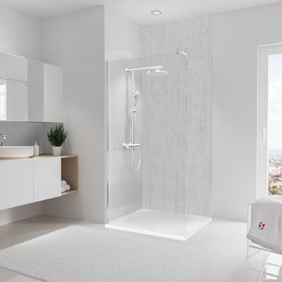 Panneau mural de douche 100x255 cm parement béton DecoDesign Décor - SCHULTE