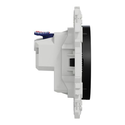 Prise affleurante 2 pôles à bornes automatiques Odace 2025 noir - SCHNEIDER ELECTRIC