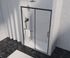 Porte de douche coulissante 160x200 cm profilé noir verre transparent 8 mm Signature - OCEA