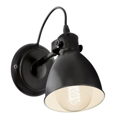 Spot mural en saillie orientable E27 40W métal noir - Priddy EGLO