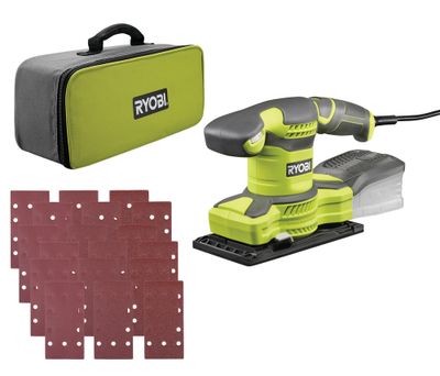 Ponceuse vibrante 280W + 3 feuilles abrasif 90 x 183 mm RSS280-S - RYOBI