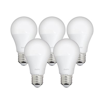 Ampoules LED SMD E27 opaque 9W = 806 lumens blanc chaud par 5 - XANLITE