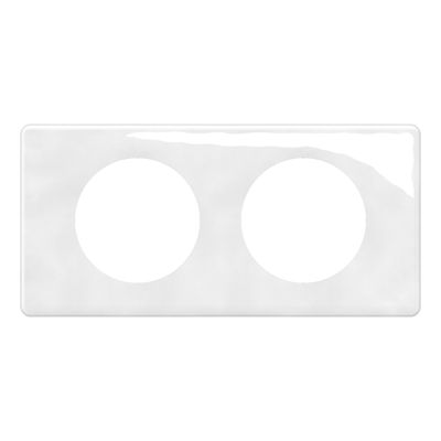 Plaque de finition 2 postes Porcelaine blanc - Céliane LEGRAND