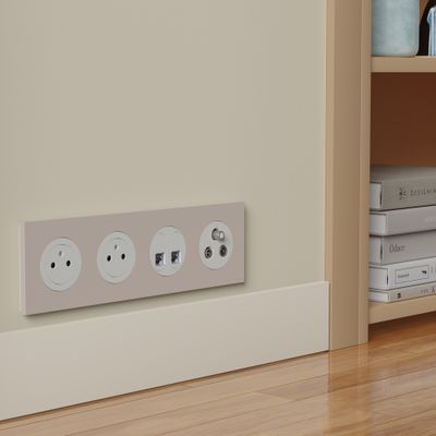 Plaque de finition 4 postes Odace 2025 beige sable - SCHNEIDER ELECTRIC