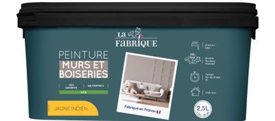 Peinture mur et boiserie Jaune Indien satin 2,5 L - LA FABRIQUE