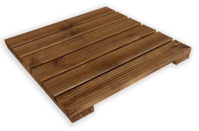 Dalle pin rainurée traitée autoclave brun - 44 x 500 x 500 mm - HENRY TIMBER