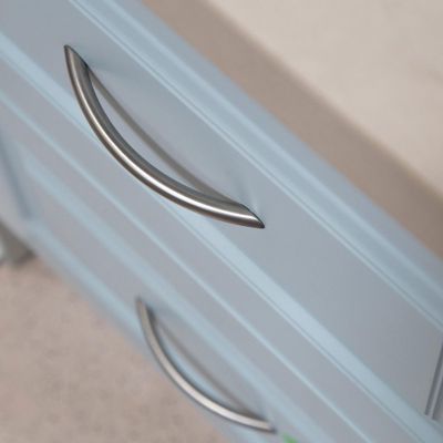 Poignée de meuble zamak nickel mat brossé entraxe 96 mm par 4 REI