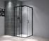 Accès d'angle coulissant 80x80x195 cm profilé noir verre transparent 6 mm Serenity - OCEA