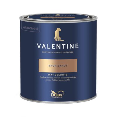Peinture Valentine Mat Velouté Brun Dandy 0,5 L - DULUX VALENTINE