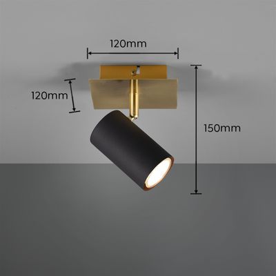 Spot GU10 Marley noir et or 35W - TRIO