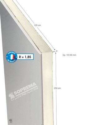 Doublage polyuréthane Haute Performance - Epaisseur 10+40 mm - l.1,20 x L. 2.5 m SOPREMA®