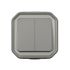 Interrupteur double va-et-vient ou poussoir saillie gris Plexo IP55 LEGRAND