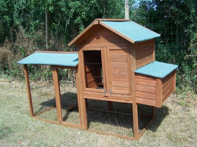 Poulailler en bois bi corps 2,13 m² double toit bitumé, Livraison à domicile incluse - HABRITA