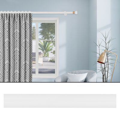 Tringle à rideaux en bois 2.50 m diam 28 mm Finition Blanc laqué - MOBOIS