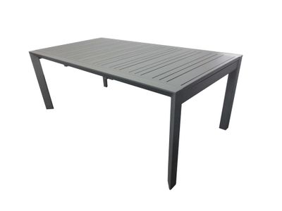 Table de jardin à rallonge ouverture manuelle CAPUCINE aluminium gris 200/300x100cm