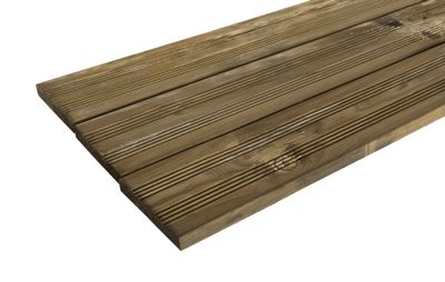 Lame de terrasse pin 2 peignes traitée autoclave vert - 27 x 145 x 4000 mm - HENRY TIMBER