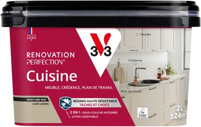 Peinture de rénovation pour cuisine café crème finition mate 2 L  - V33