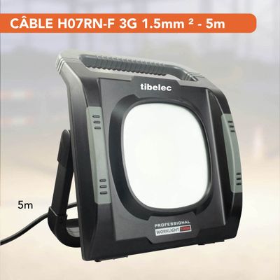 Projecteur de chantier LED puissant IP54 10 800 lumens lumière du jour - TIBELEC