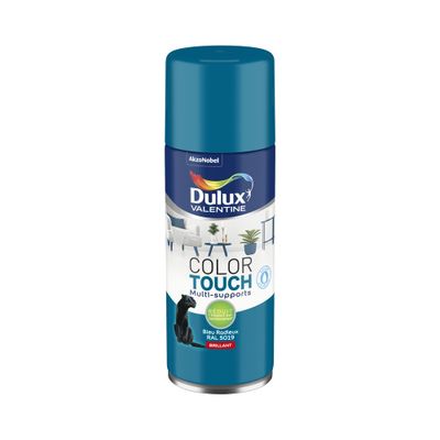 Bombe de peinture Color Touch bleu radieux RAL 5019 brillant 400 mL - DULUX VALENTINE