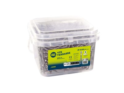 VIS TERRASSE INOX A2 EMPREINTE TORX 5 X 50 MM PAR 1000 ATOUT PRO