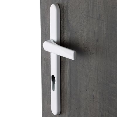 Poignées de porte col court Beverly blanc mat à cylindre ALPERTEC