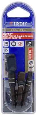 Adaptateurs HEXA 6.35mm Impact pour douilles carrées femelle 1/2" 3/8" 1/4" 3 pièces TIVOLY