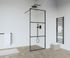 Paroi de douche à l'italienne 100x205 cm profilé noir verre transparent 6 mm Indus - OCEA