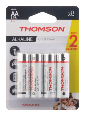 Piles alcalines LR06 (AA) par 8 - THOMSON