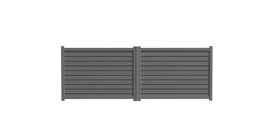 Portail battant aluminium ALIZEE l.3,00 x H.1,71 m gris  - PREFALU