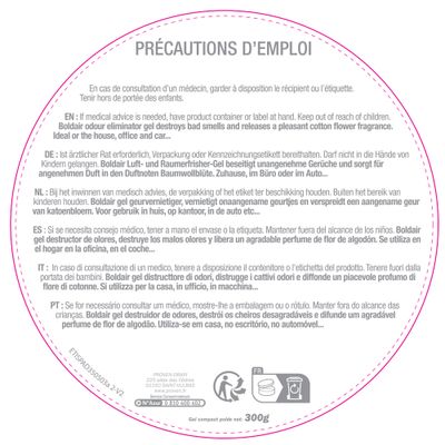 Gels destructeur d'odeurs Fleur de coton 300g BOLDAIR