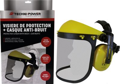Visière de protection et casque anti-bruit TECHNI-POWER