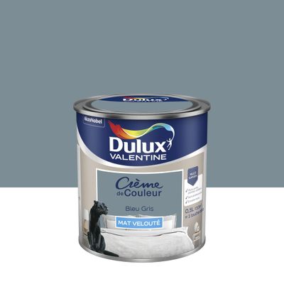 Peinture crème de couleur Bleu Gris Mat 0,5 L - DULUX VALENTINE