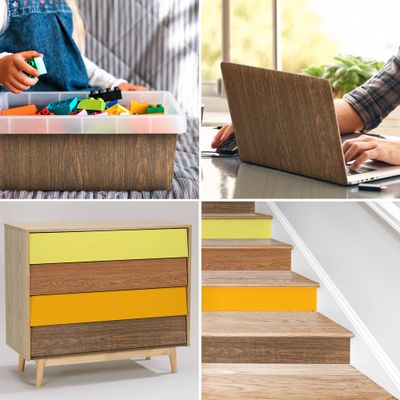 Adhésif décoratif effet bois chêne graine 2 x 0,45 m VENILIA