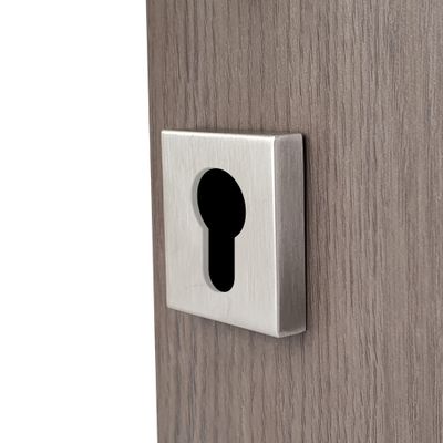 Rosaces de porte carrées à cylindre Mira aluminium nickel mat 50 x 50 mm ALPERTEC