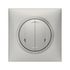 Double interrupteur connecté avec neutre + plaque Aluminium - Dooxie with Netatmo