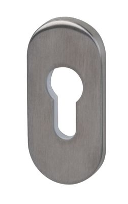 Rosaces de porte ovales de sécurité à cylindre acier mat ALPERTEC