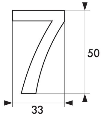 Chiffre 7 adhésif hauteur 50 mm ABS doré THIRARD