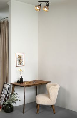 Réglette 2 spots E27 Brooks noir et corde 2x15W - COREP