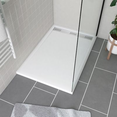 Receveur de douche 80x120 cm acrylique blanc Pure 2 - AURLANE