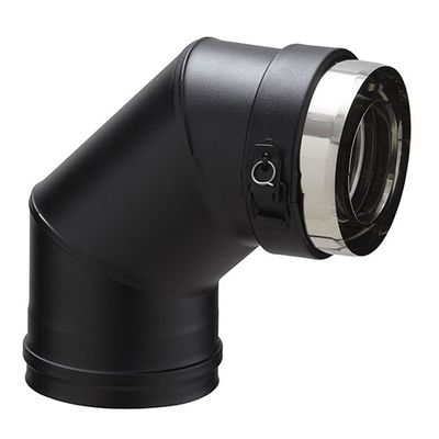 Coude 90 degrés diamètre 80/130 mm PGI noir POUJOULAT